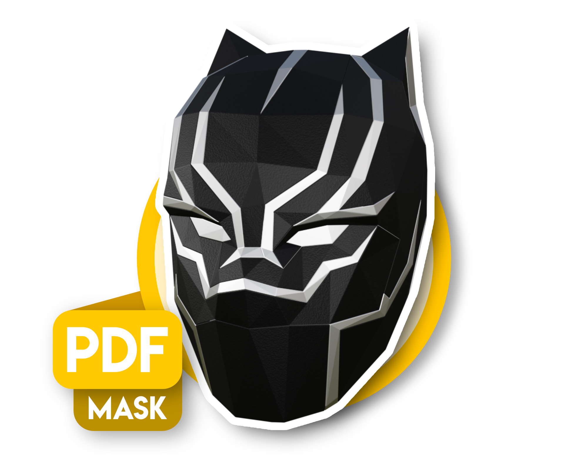 Black Panther Mask - Marvel Papercraft 3D Origami DIY - PDF Download ...