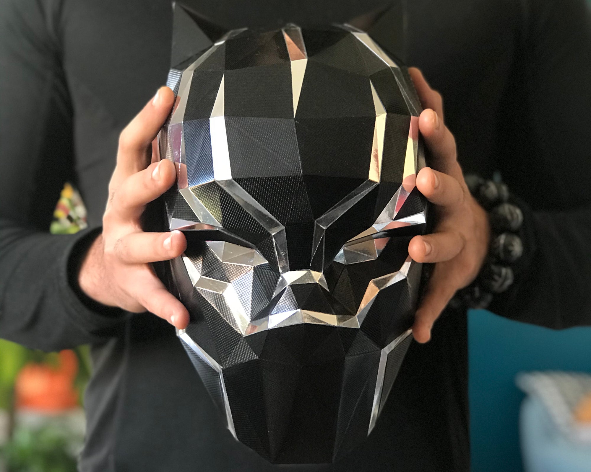 Black Panther Mask - Marvel Papercraft 3D Origami DIY - PDF Download ...