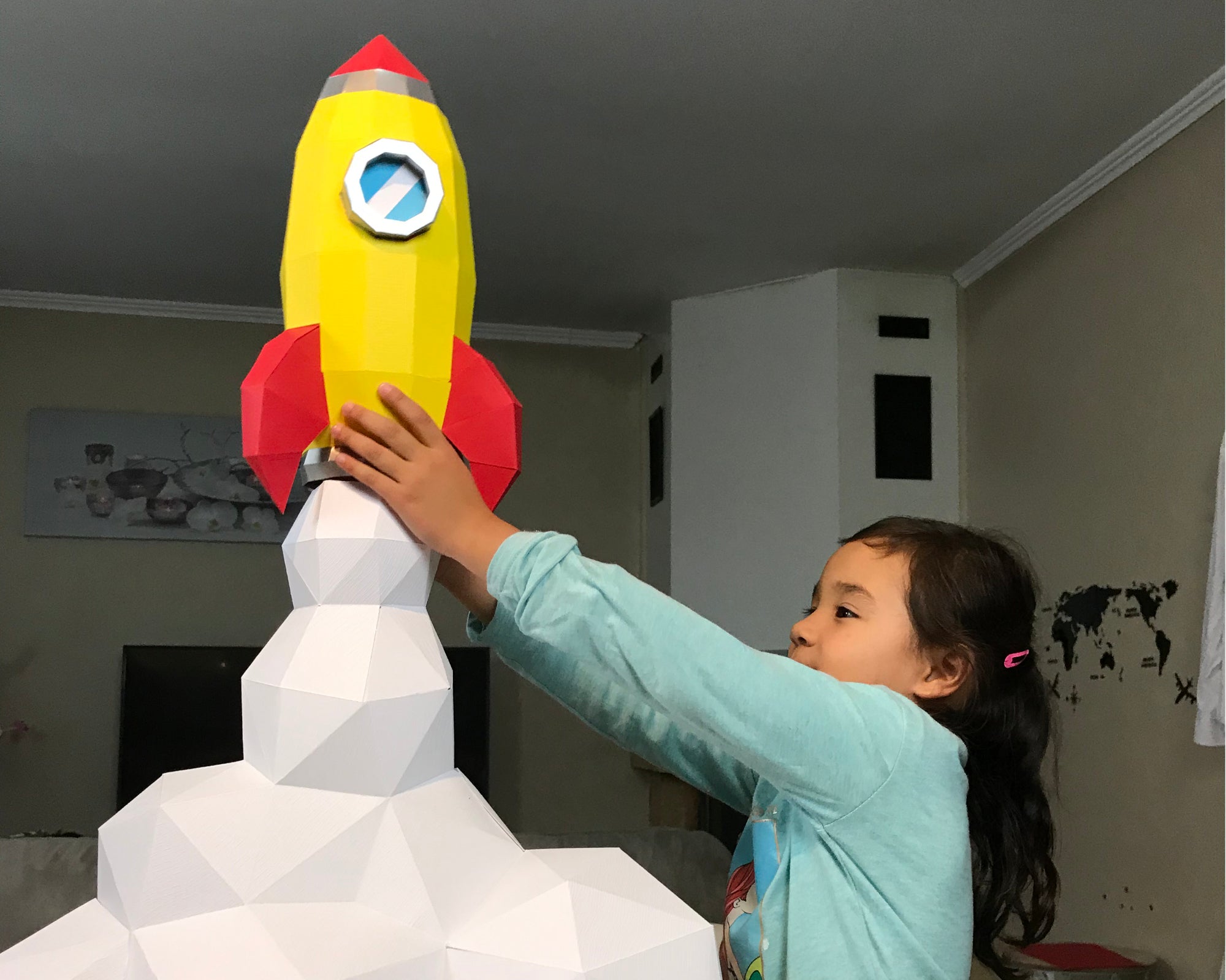Fusée - DT WORKSHOP Espace Papercraft 3D Origami DIY - Télécharger PDF